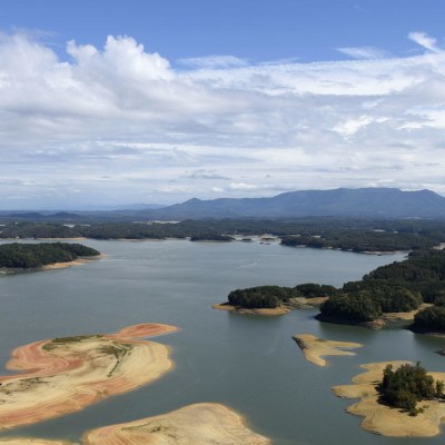 an island in the middle of a body of water