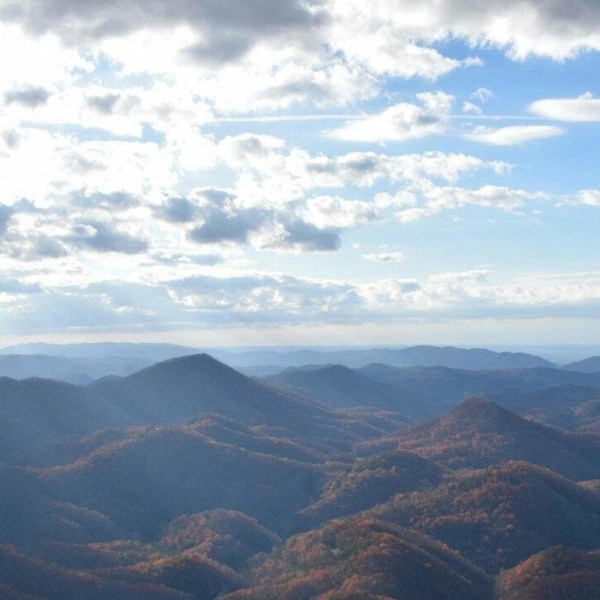 a view of a large mountain in the background